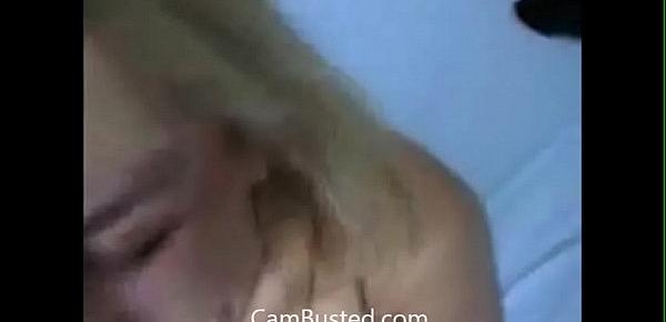  Hairy Blonde Milf from cam website got fucked in the ass by a fan